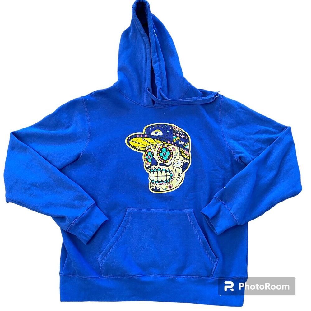 Los Angeles Rams Hoodie NFL New Era Size Large Dia De Los Muertos (Flaw)